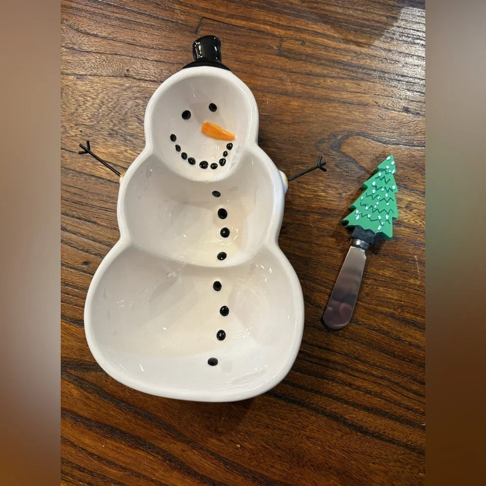 ☃️Snowman Dip Bowl & Spreader Set